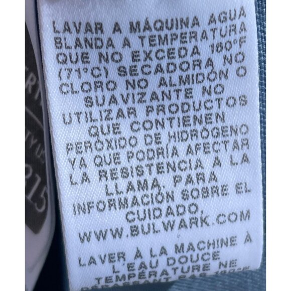 Bulwark Mens Size XL FR Blue Long-Sleeve Work Shirt With Dual Chest Pockets Cert - Picture 7 of 8